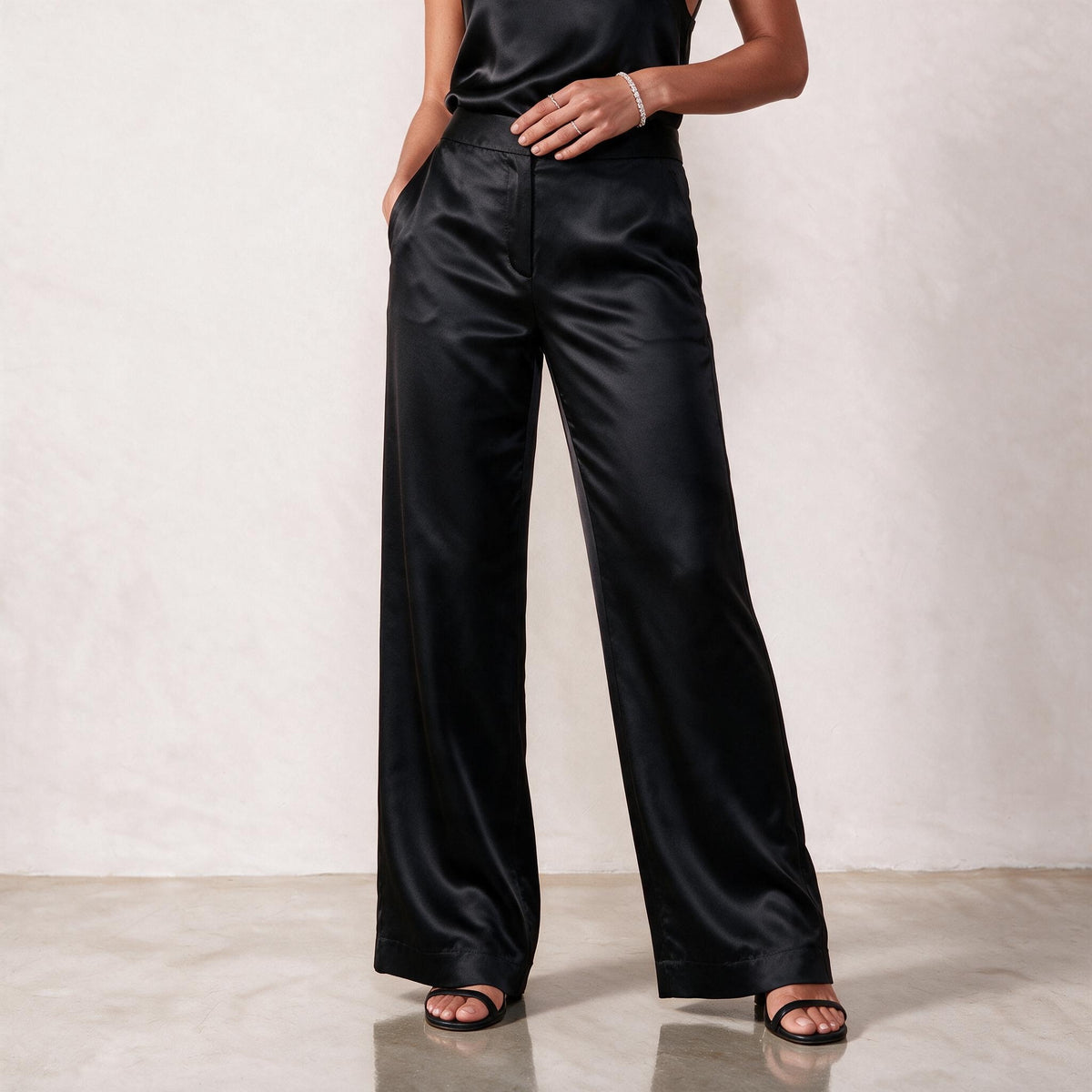 Black Silk Trousers