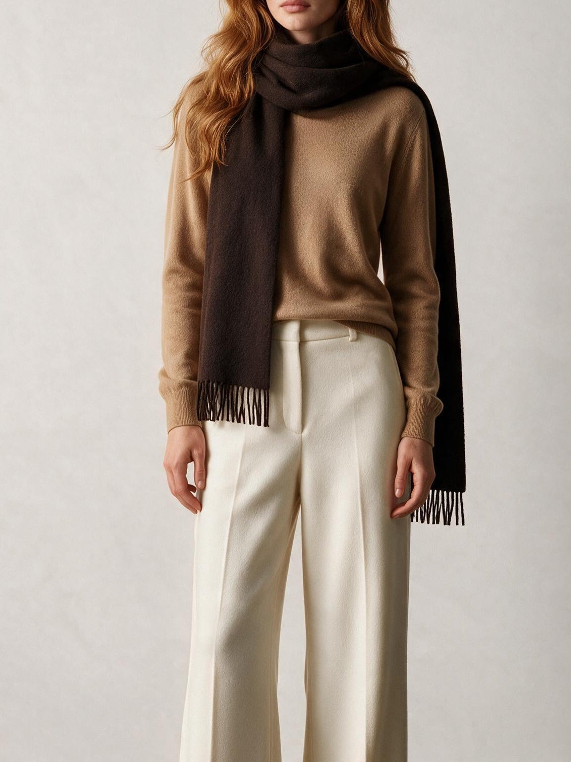 Chocolate Escorial Wool Scarf