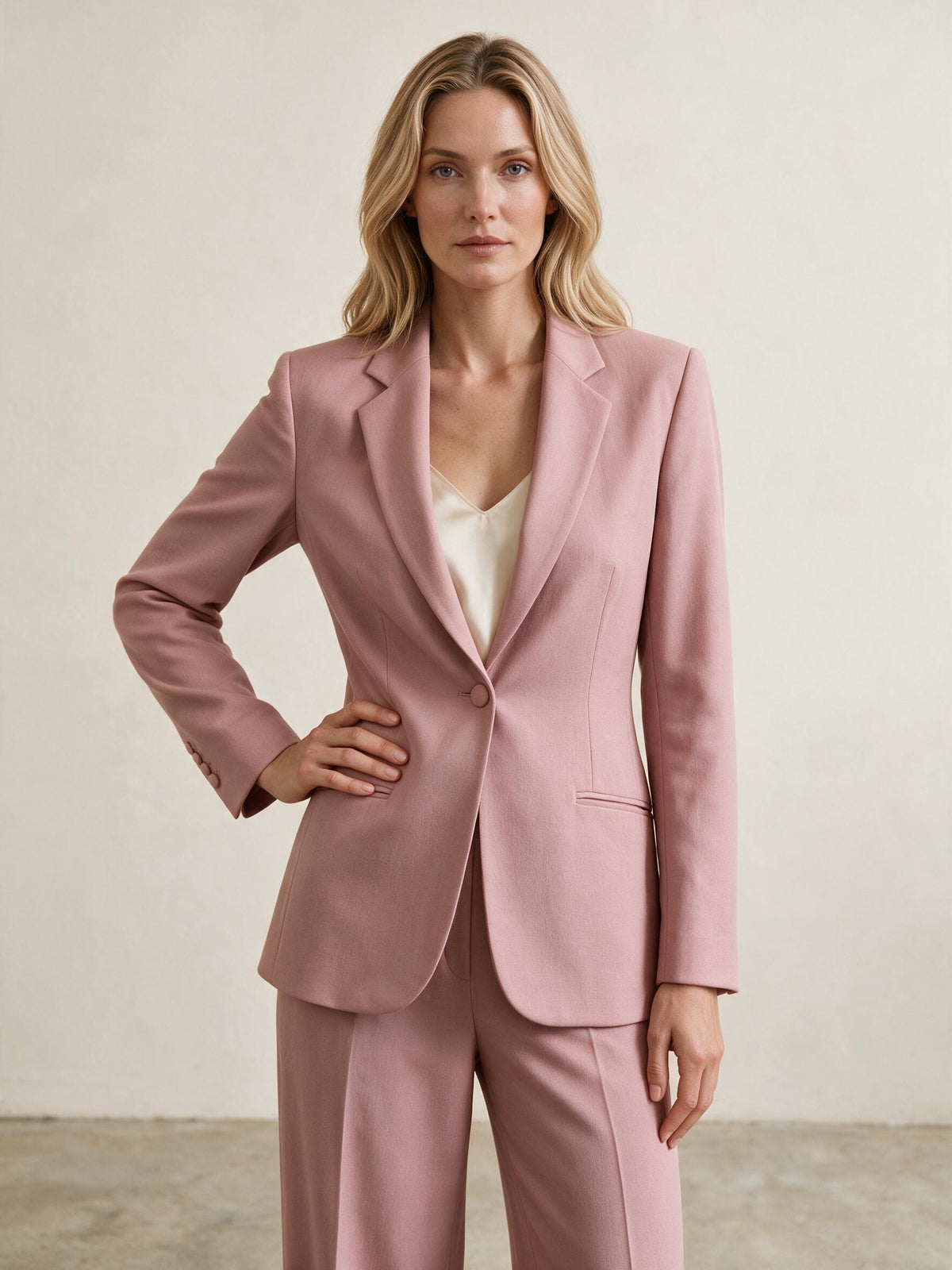 Blush Pink Wool Jacket