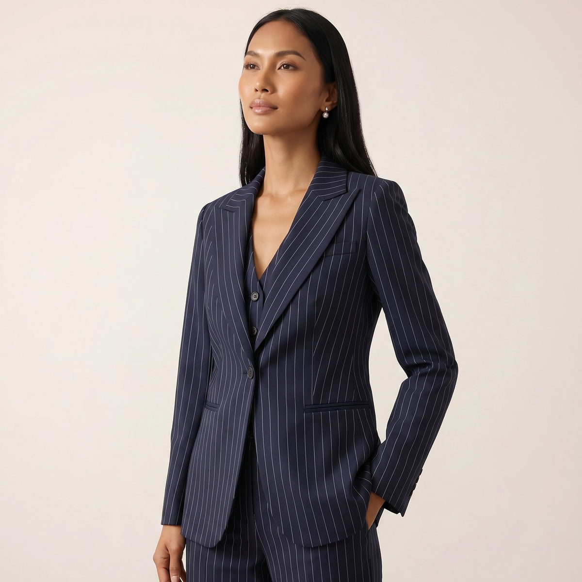 Holden and Hunt - Navy Pinstripe Jacket - Front