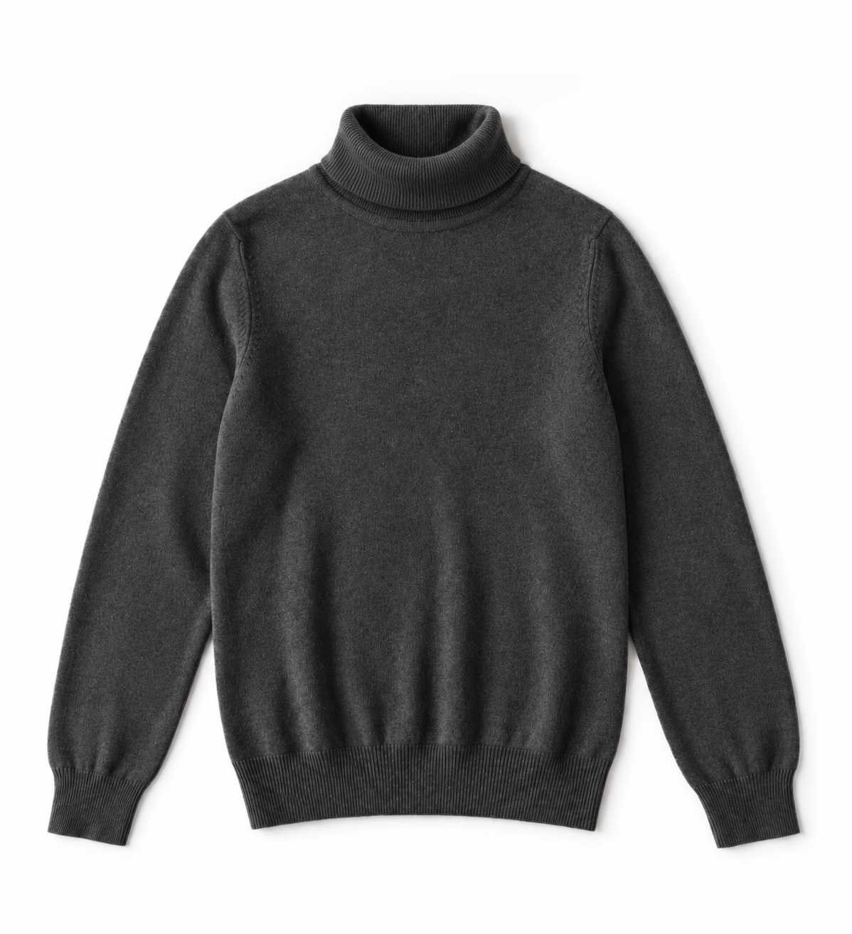 Granite cashmere roll neck detail