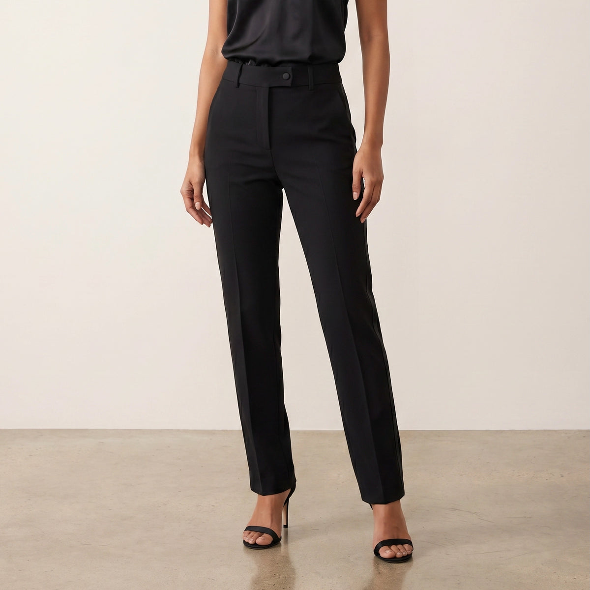 Holden and Hunt - Black tuxedo trousers straight leg - Front