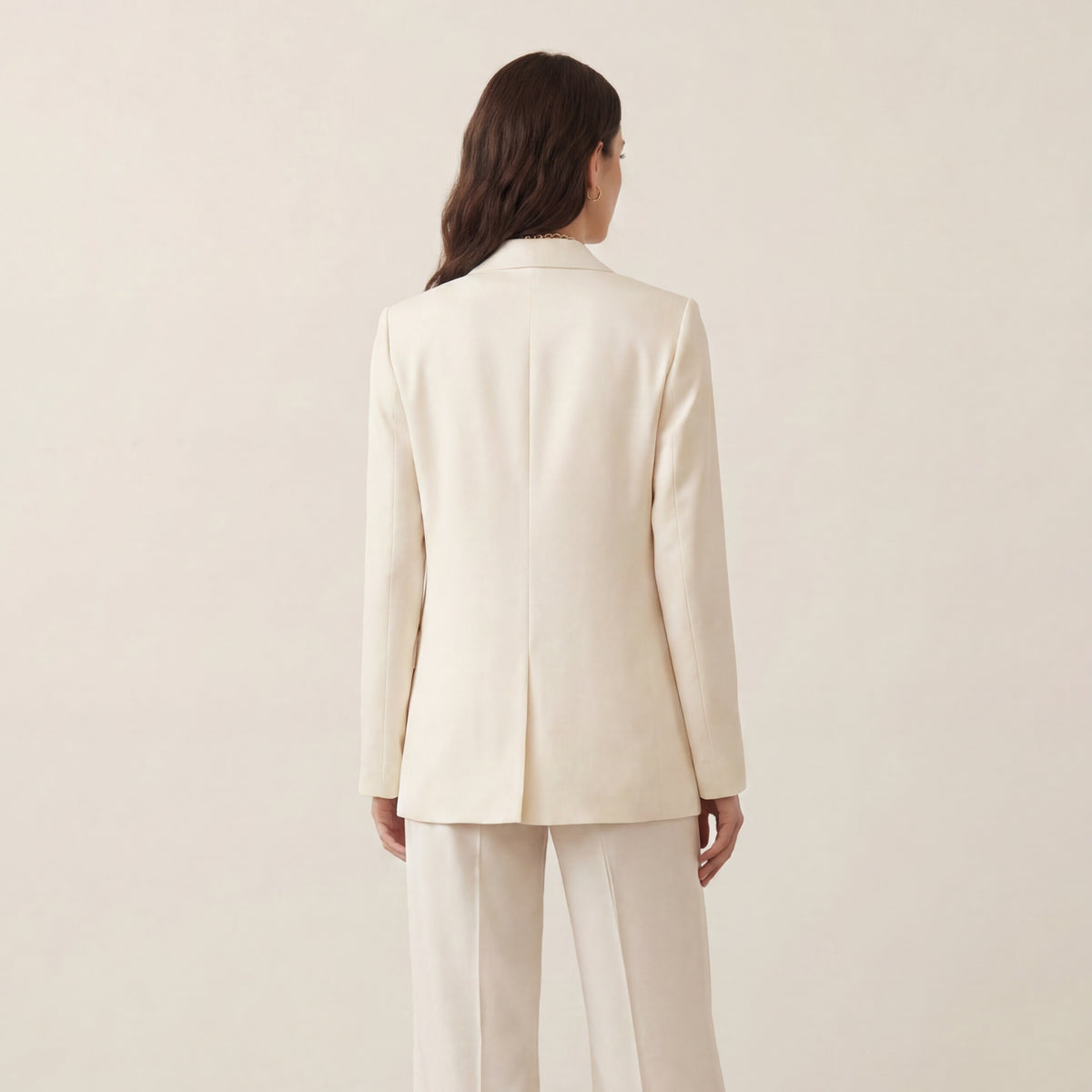Holden and Hunt - Ivory Sandwashed Silk Jacket - Back