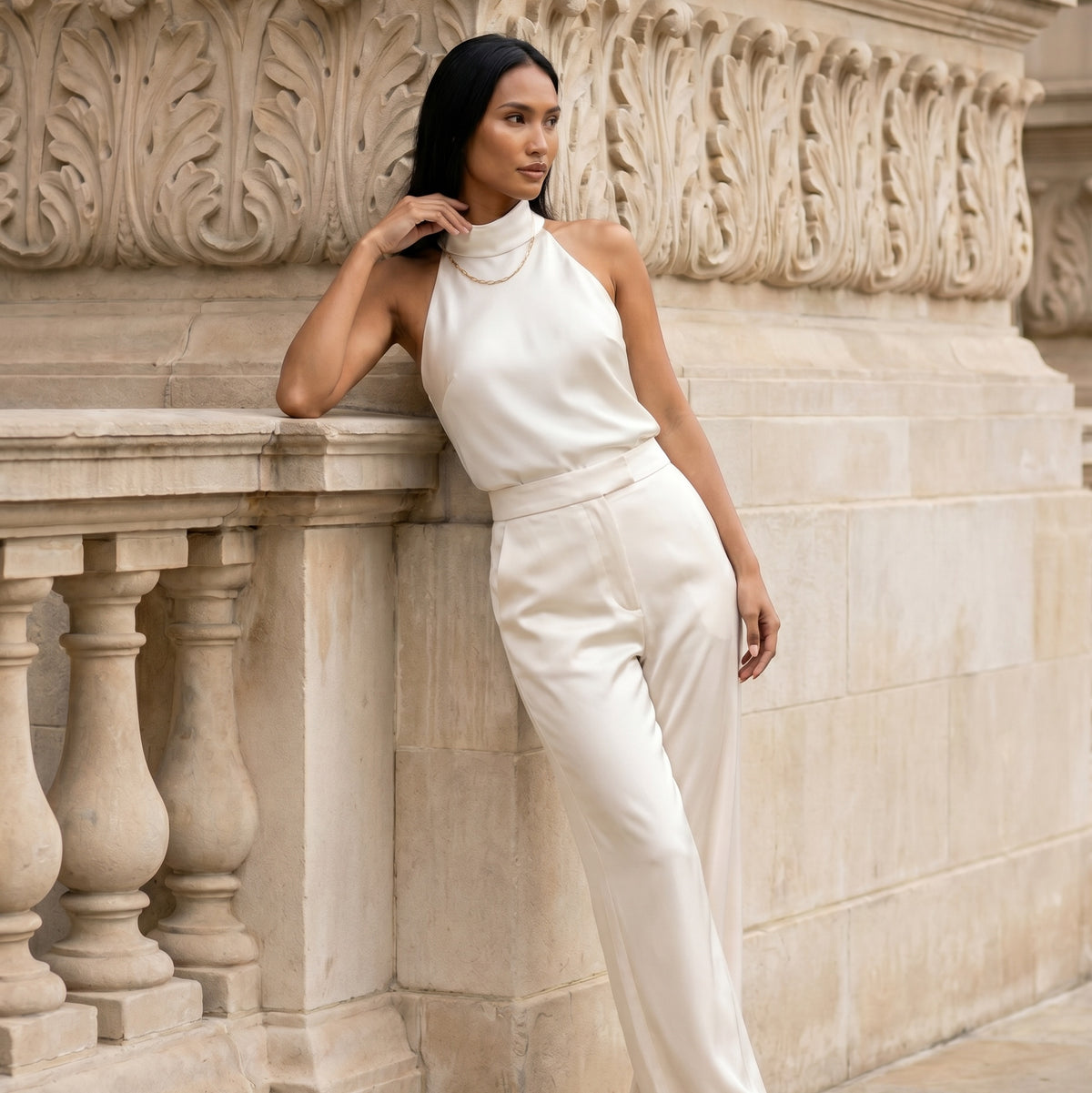 Holden and Hunt - Silk halter and trousers - lifestyle