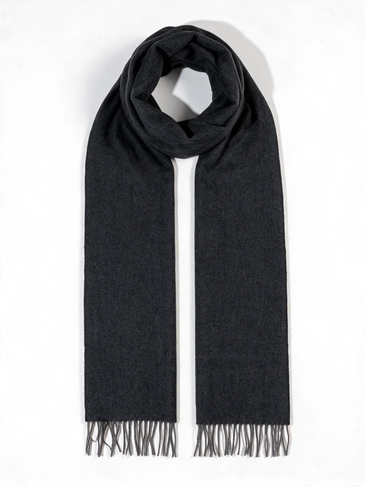 Grey herringbone Escorial wool scarf by Holden & Hunt