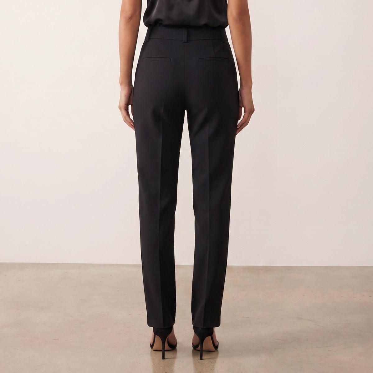 Holden and Hunt - Black tuxedo trousers straight leg - back