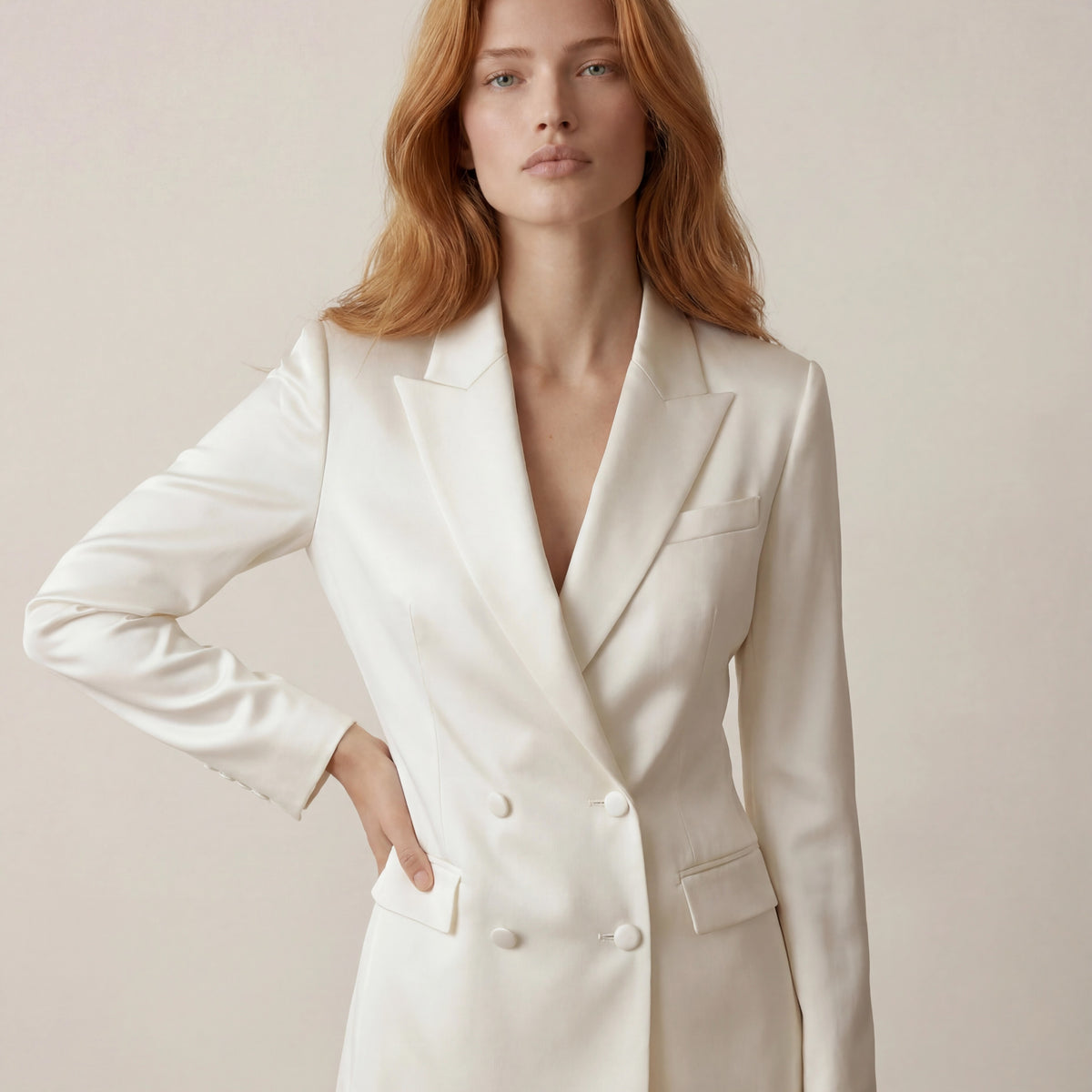 Holden and Hunt - Silk Satin Bridal Jacket - front2