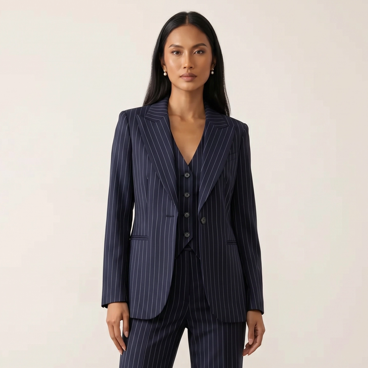 Holden and Hunt - Navy Pinstripe Jacket - Front