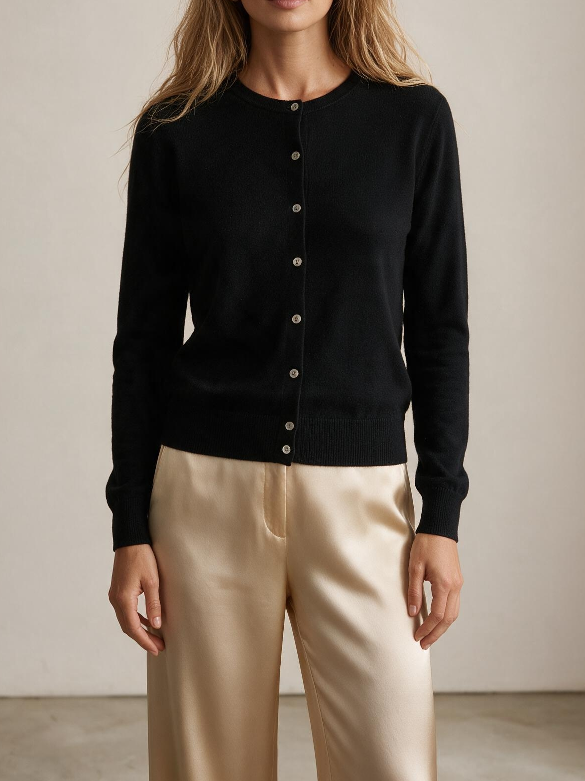 Black 100% cashmere cardigan