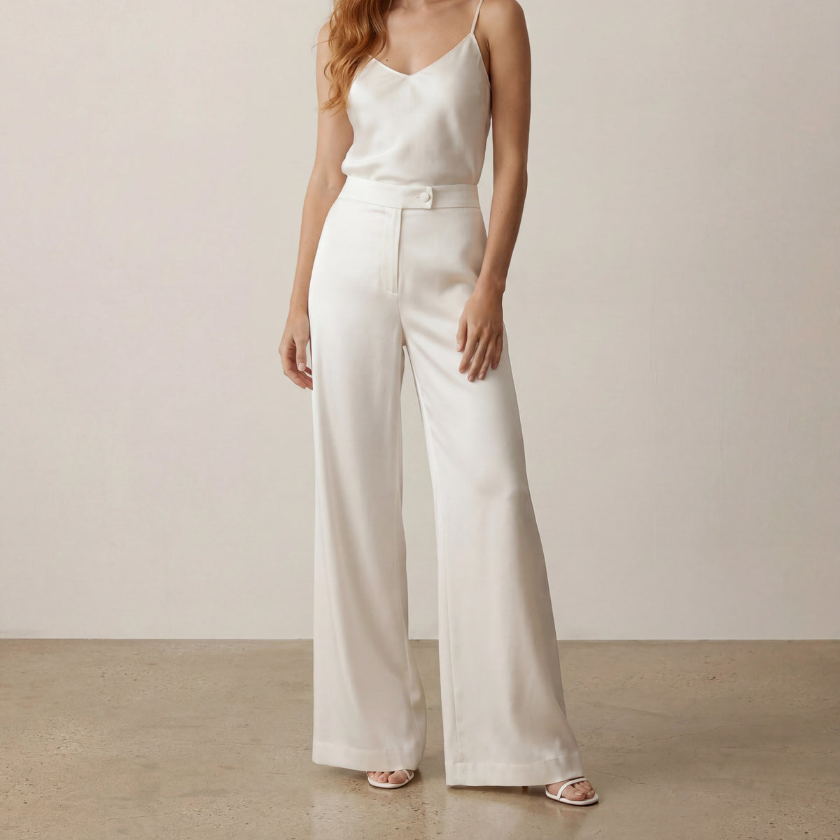 Holden and Hunt - Silk Satin Bridal Trousers - Front