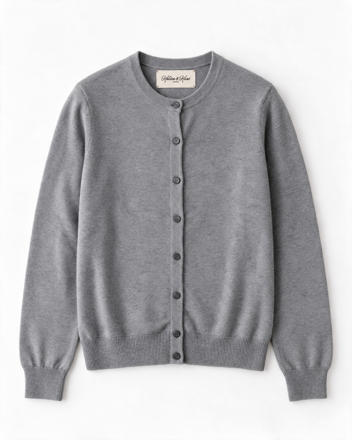 Grey 100% cashmere cardigan