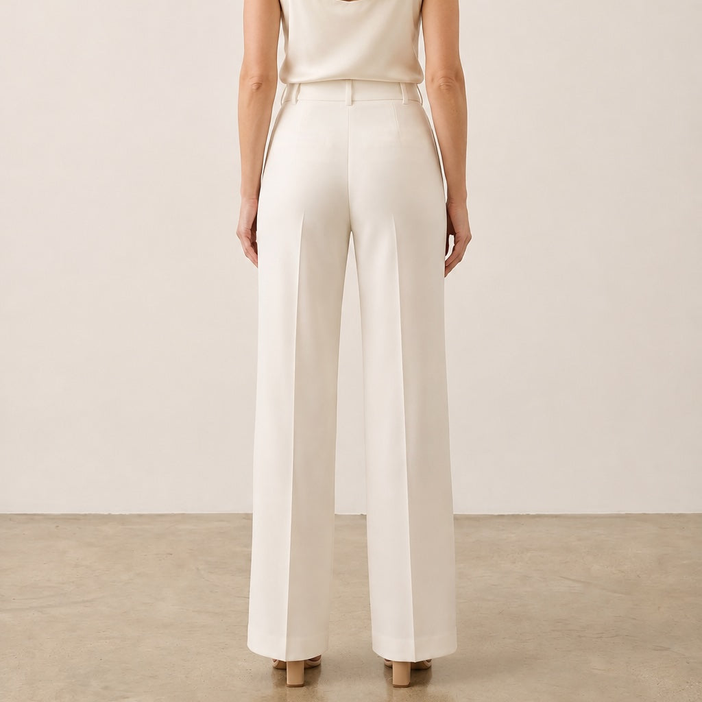 Holden and Hunt - Cream Tuxedo Trousers - Back
