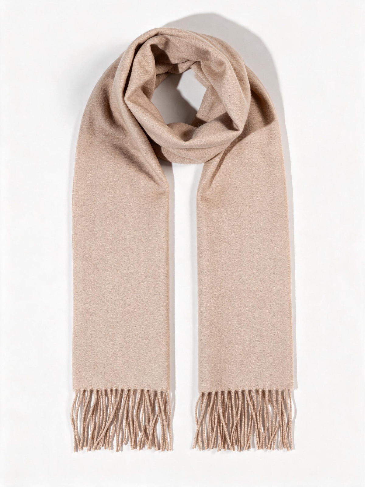 Cream cashmere scarf with fringed ends by Holden & Hunt