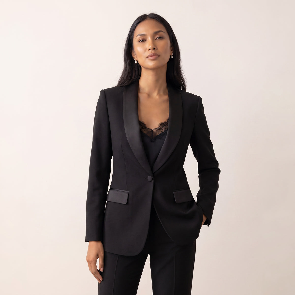 Holden and Hunt - Black tuxedo Jacket - front