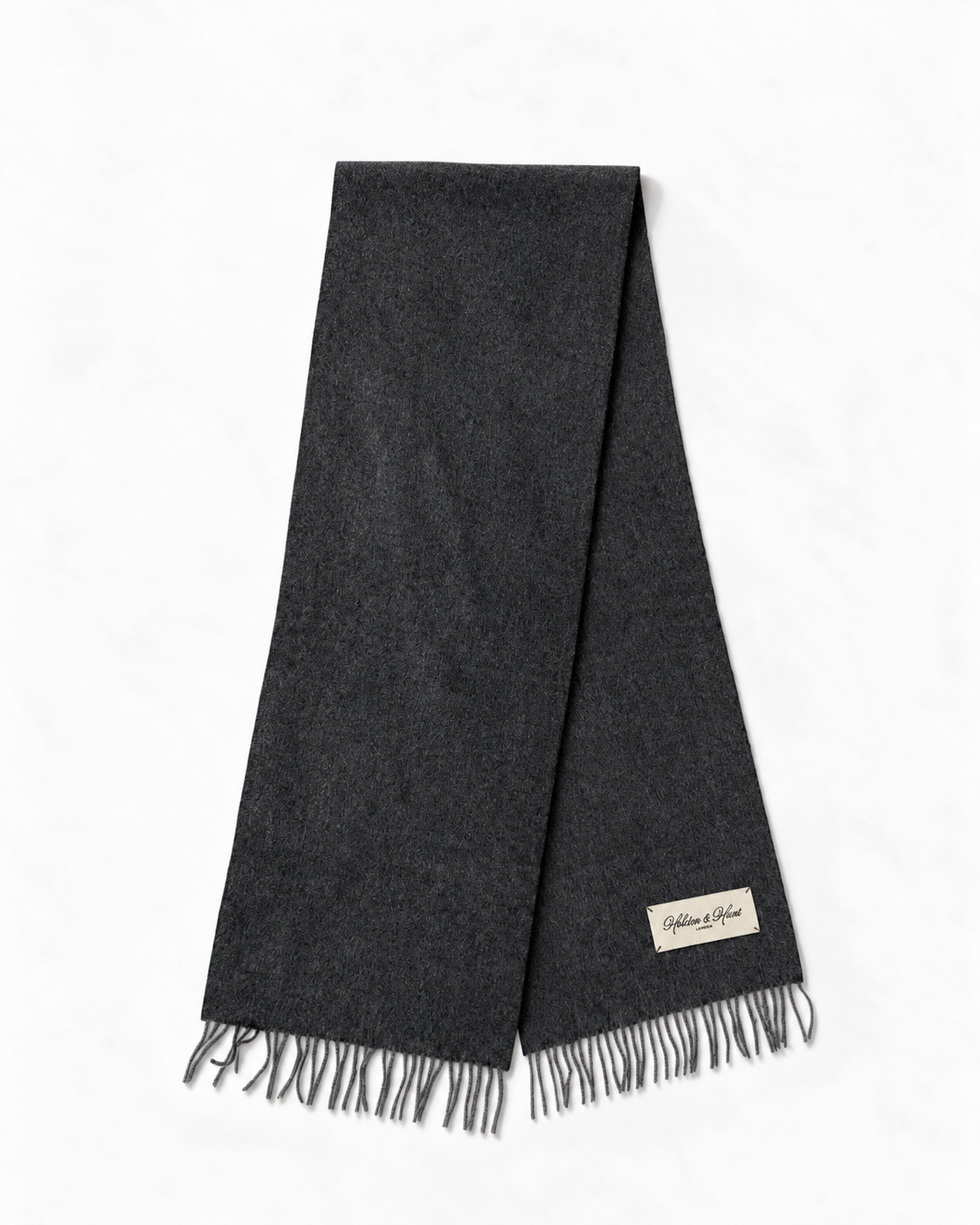 Charcoal herringbone Escorial wool scarf