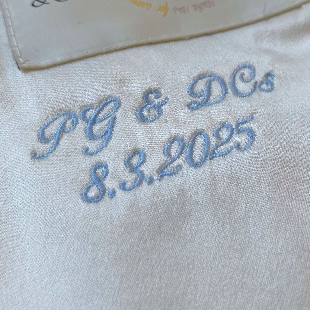 Holden and Hunt - Cream Tux Bridal Something Blue Monogram