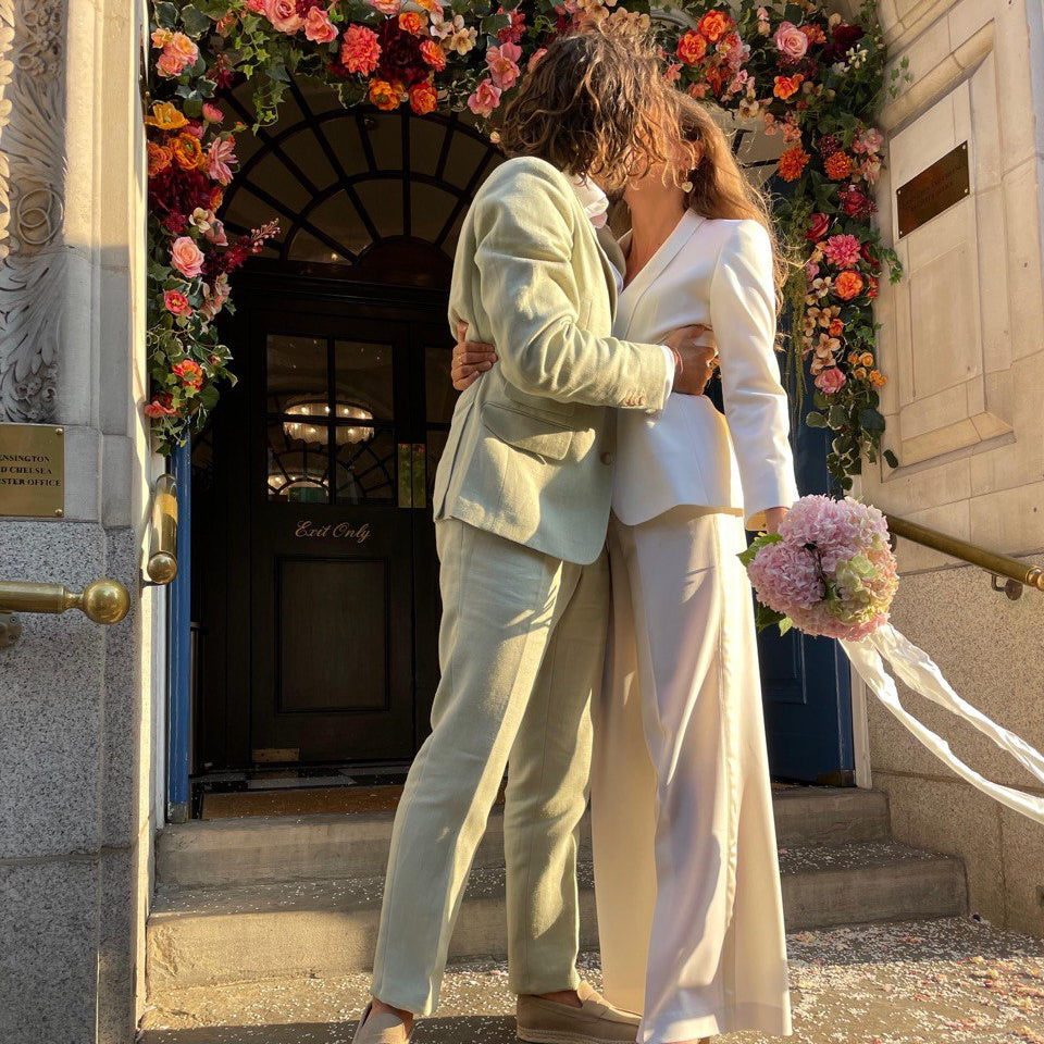 Holden and Hunt - Cream Tuxedo - Real bride