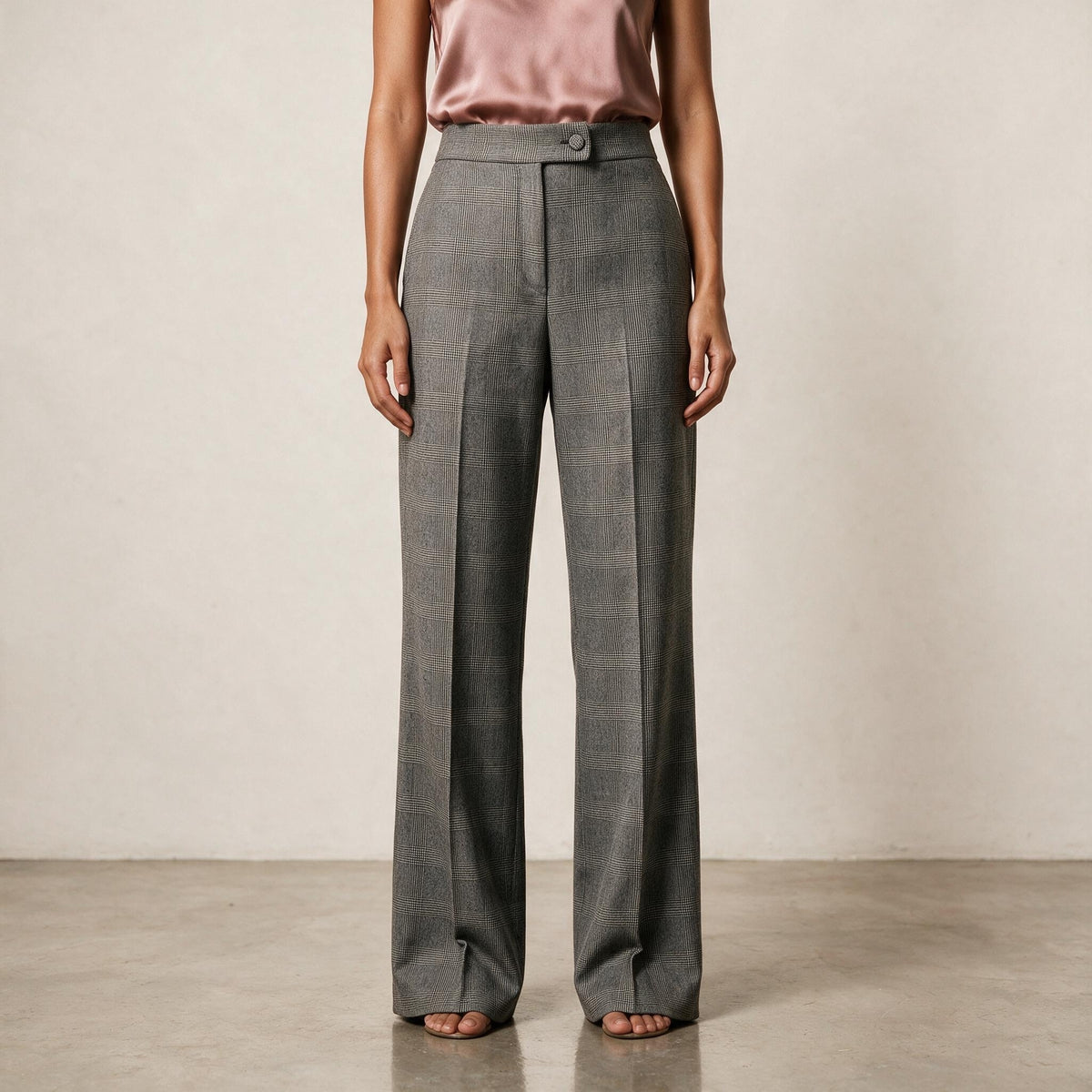 Grey Prince of Wales Check Trousers
